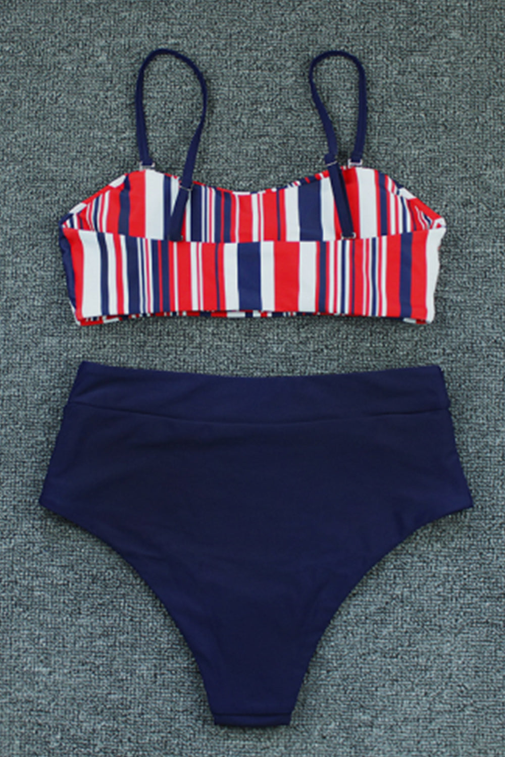 Women Striped High Waist Sexy Bikini