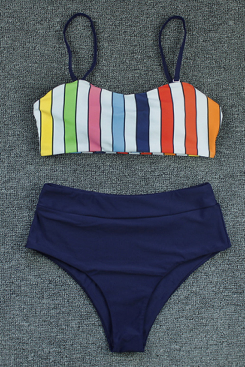 Women Striped High Waist Sexy Bikini