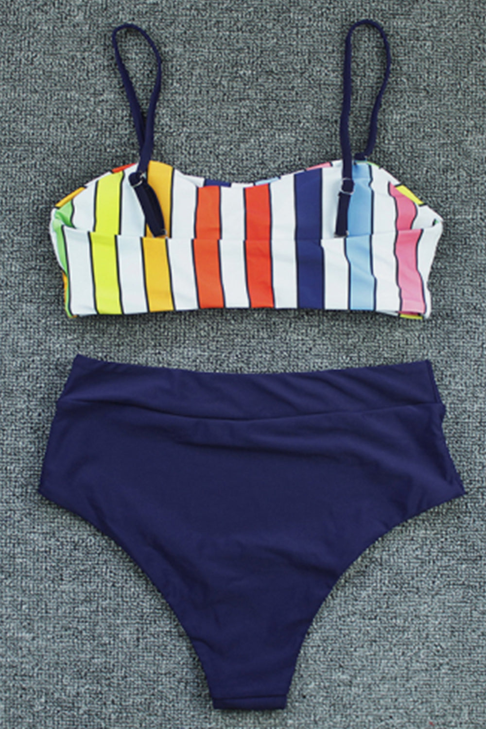Women Striped High Waist Sexy Bikini