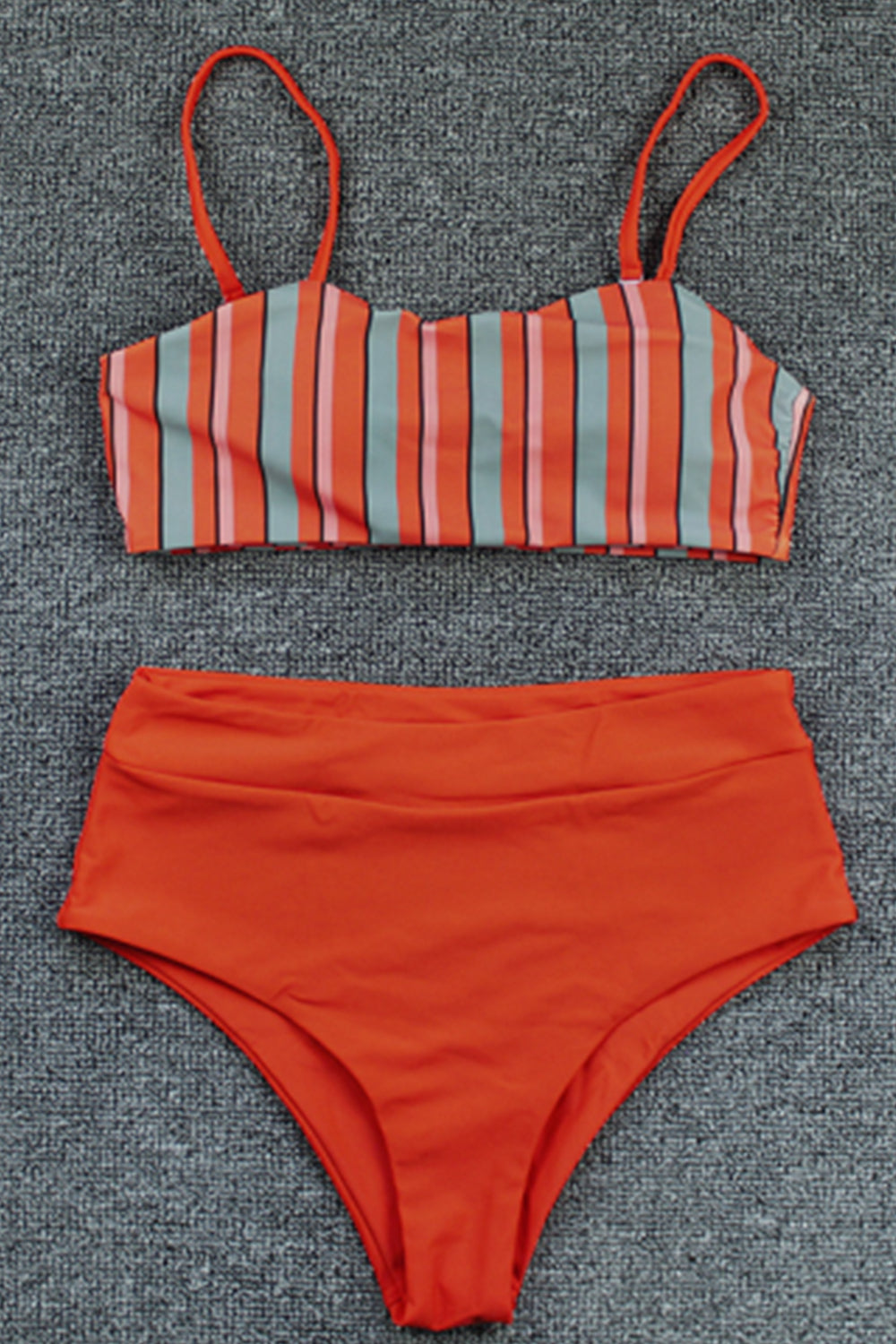 Women Striped High Waist Sexy Bikini