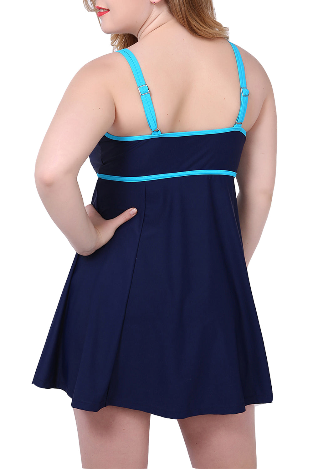 Women's Plus Size Swimdress Vintage Bating Suit One Piece Tummy Control Swimsuit