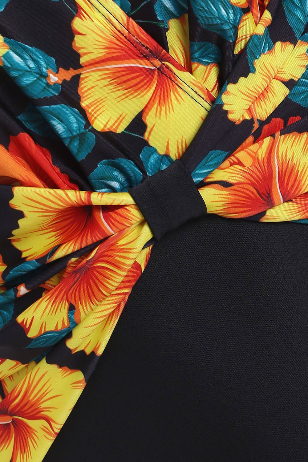 Halter Floral Bow Surplice One-piece Swimsuit