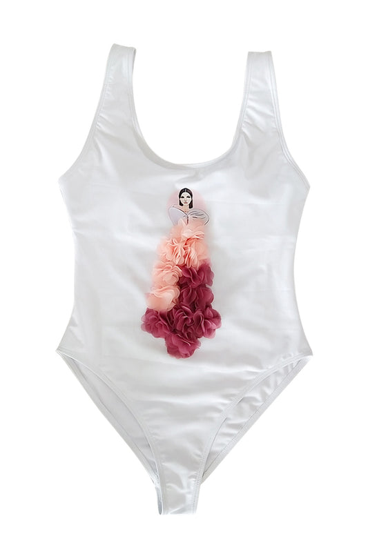 Iyasson 3D Cartoon Princess One-piece Swimsuit