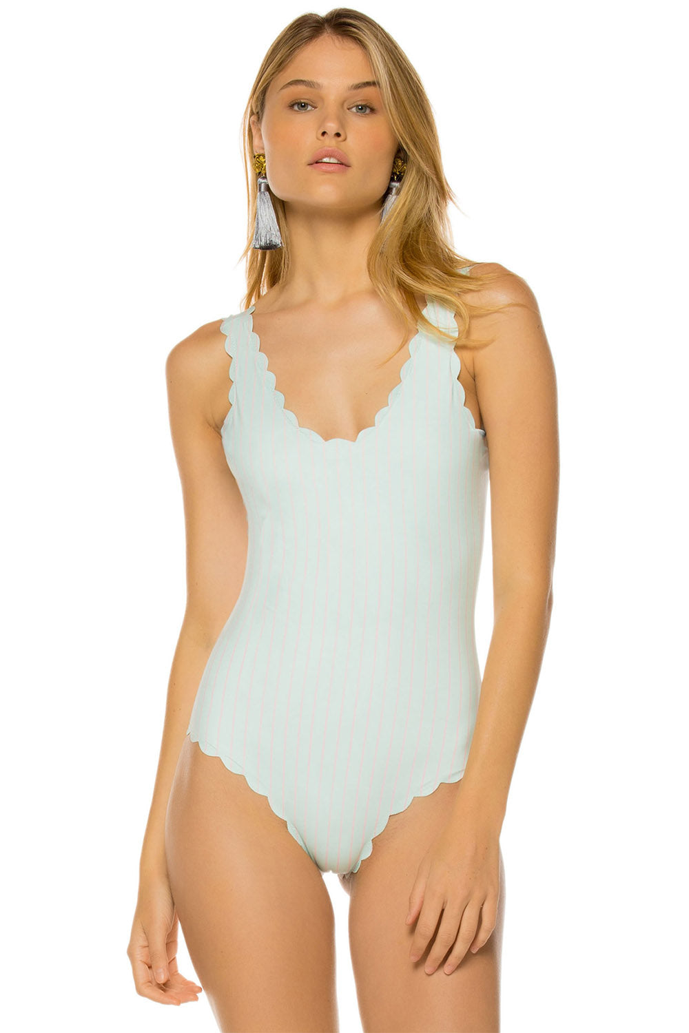 Iyasson Floral Print Laciness One-piece Swimsuit