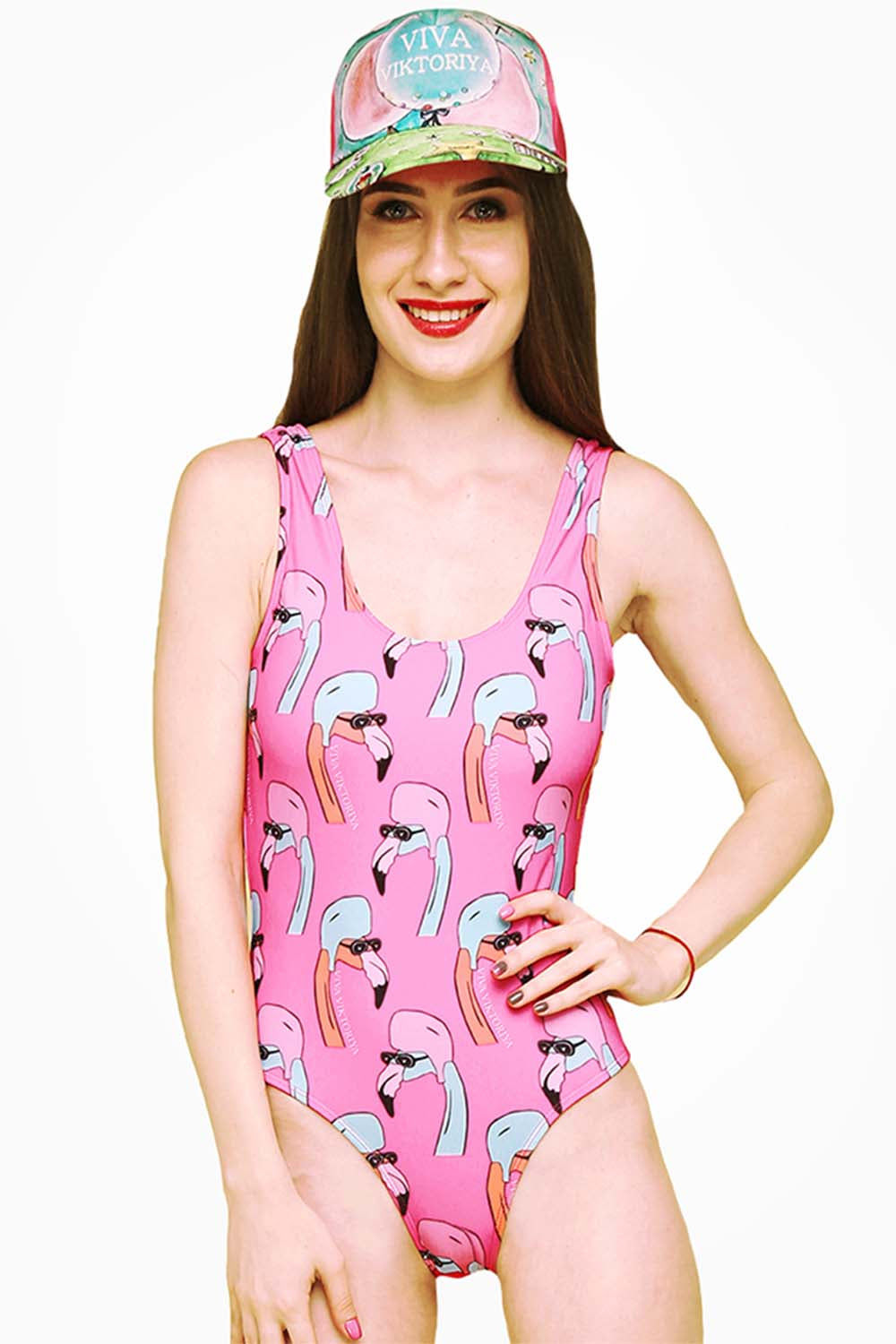 Iyasson Flamingo Cartoon One-piece Swimwear