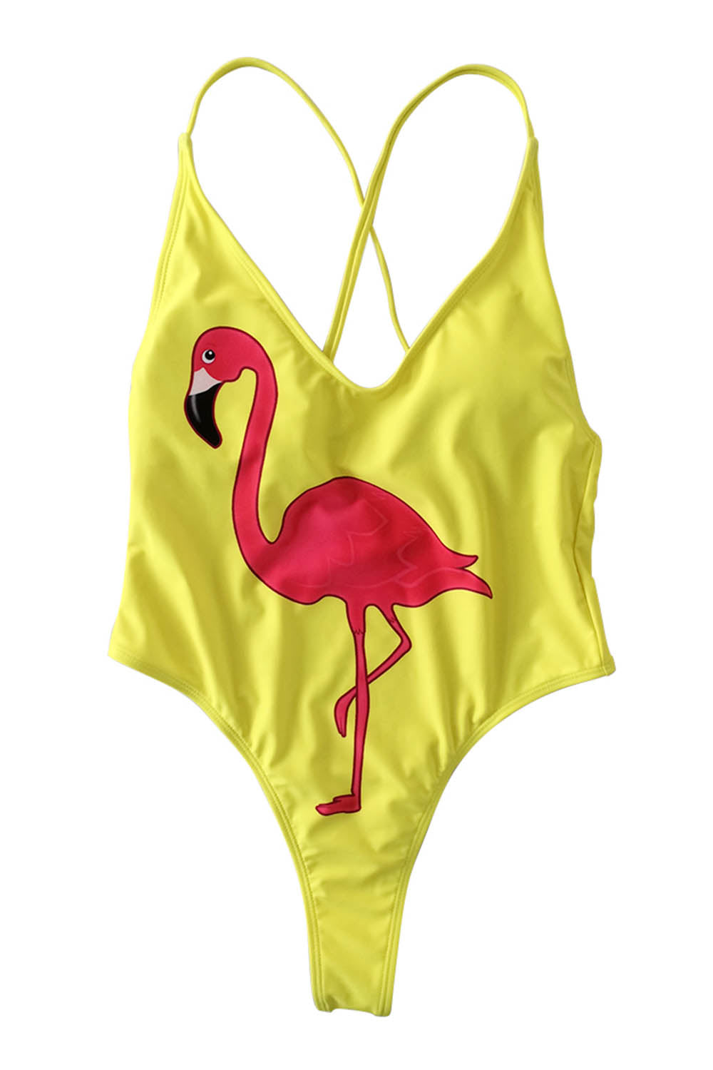 Iyasson Flamingo Cartoon One-piece Swimwear