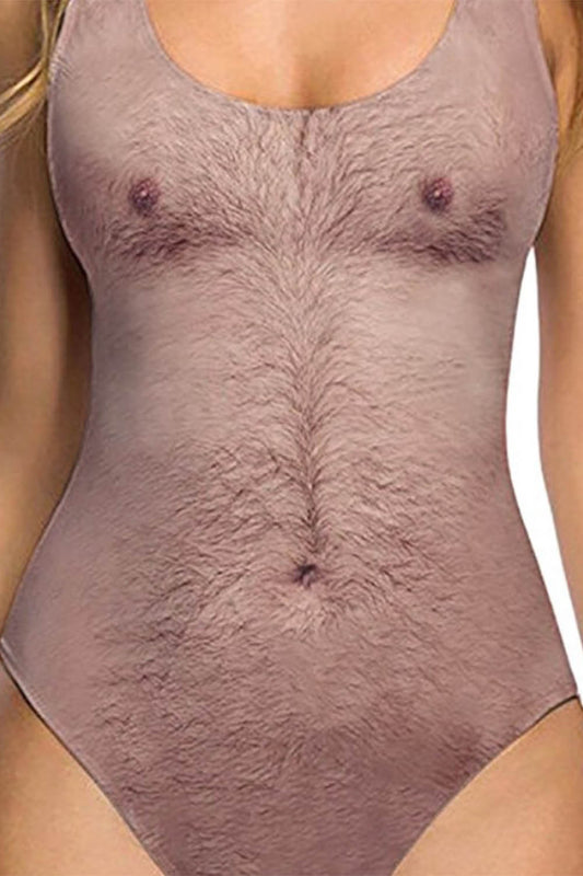 Iyasson 3D Funny Beer Belly One-piece Swimsuit