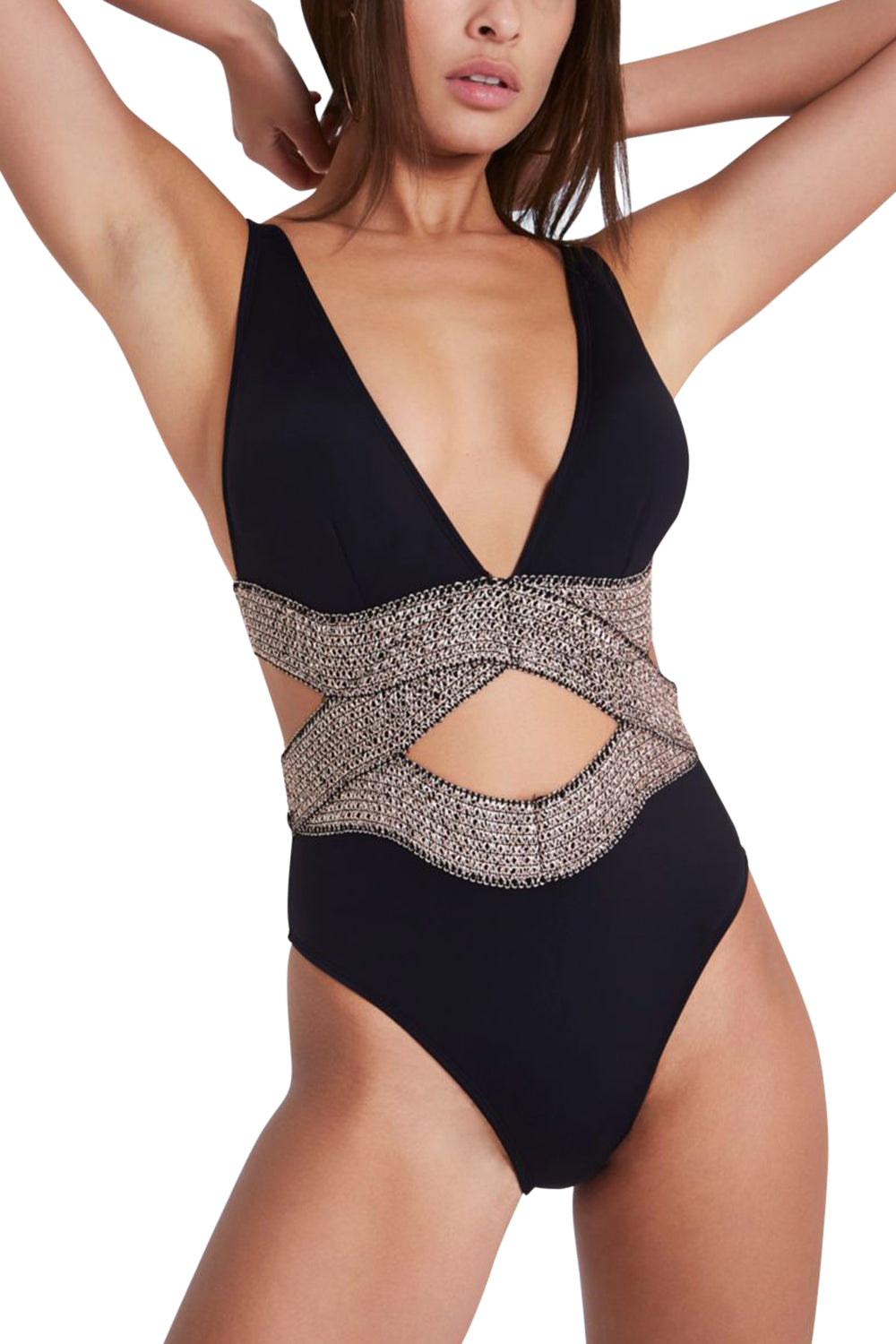 Iyasson Womens Sexy Hollow Spaghetti Strap One-piece Swimsuit