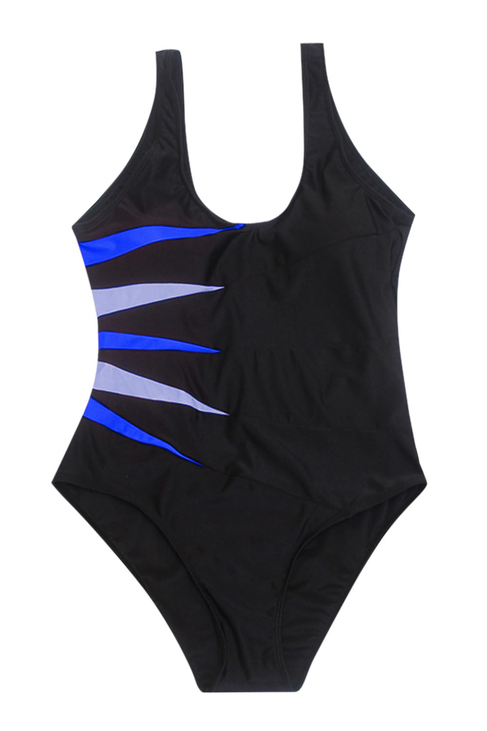Iyasson Womens Unique Side Stripes Print One-piece Swimsuit