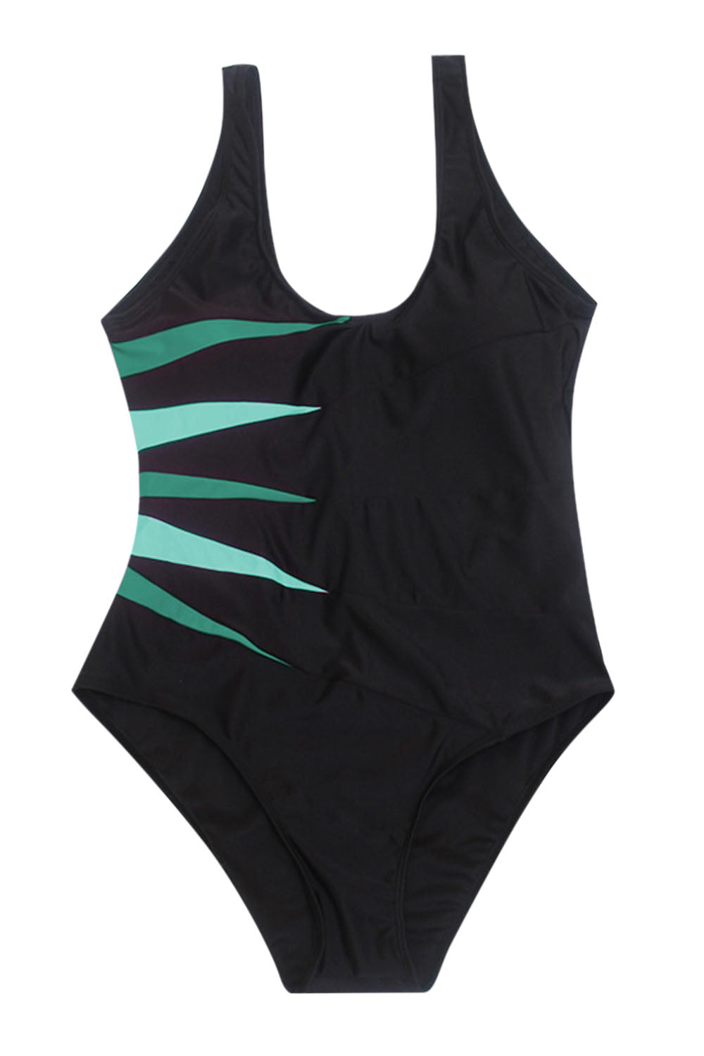 Iyasson Womens Unique Side Stripes Print One-piece Swimsuit