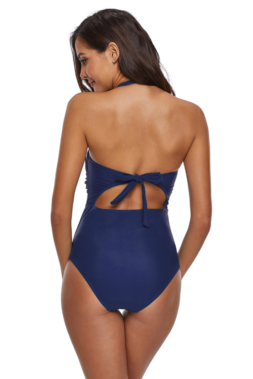 Iyasson Womens Sexy Front Cross Hollow Triangle Halter One-piece Swimsuit