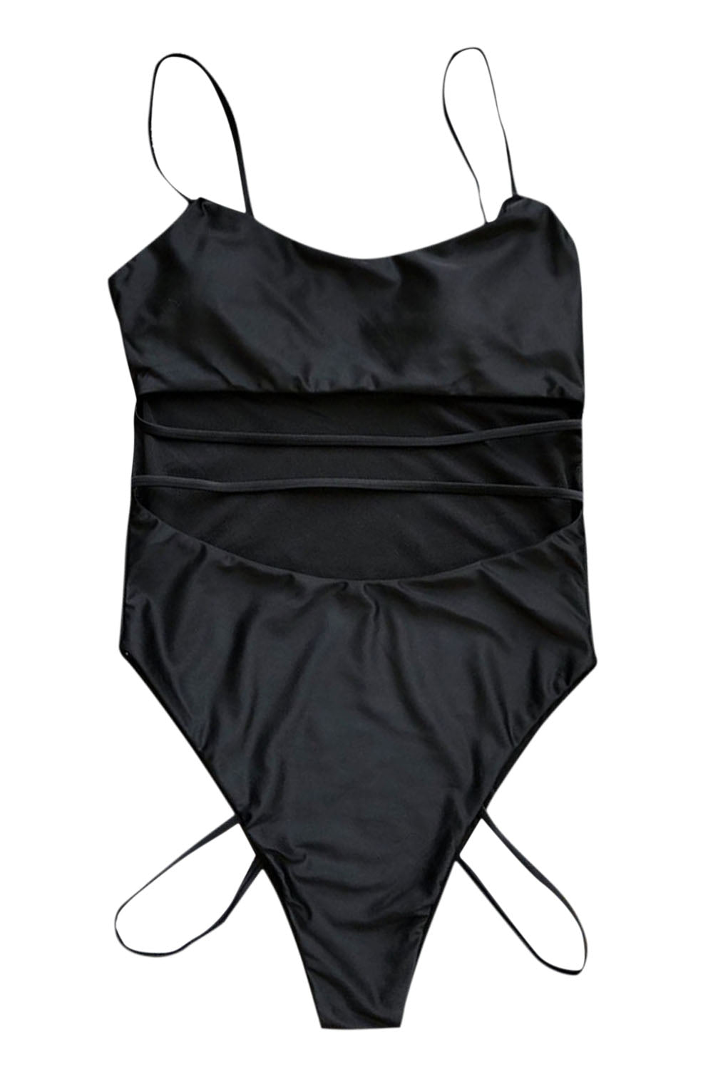 Iyasson Women's Sexy Low-cut Camisole Multiple Ties One-piece Swimsuit