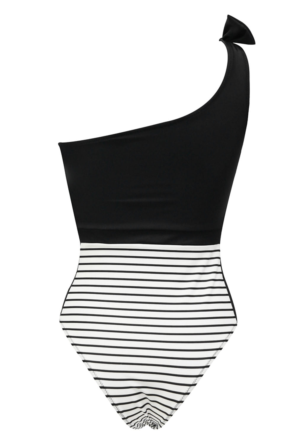 Iyasson Women's Cute Ruffled Lace Stitching Stripe Bottom One-piece Swimsuit