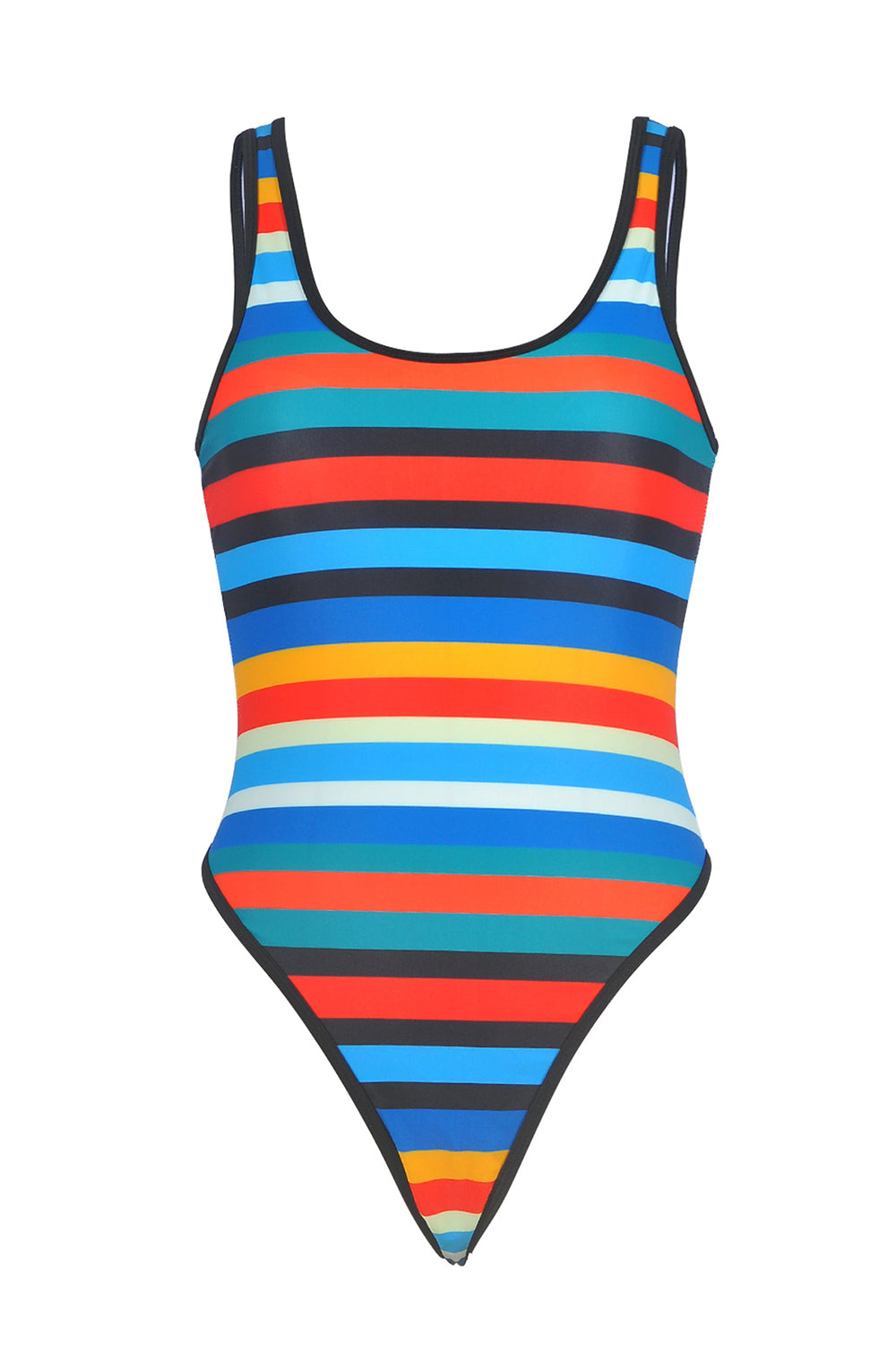 Iyasson Women's Sexy Stitching Horizontal Stripes Swimsuit