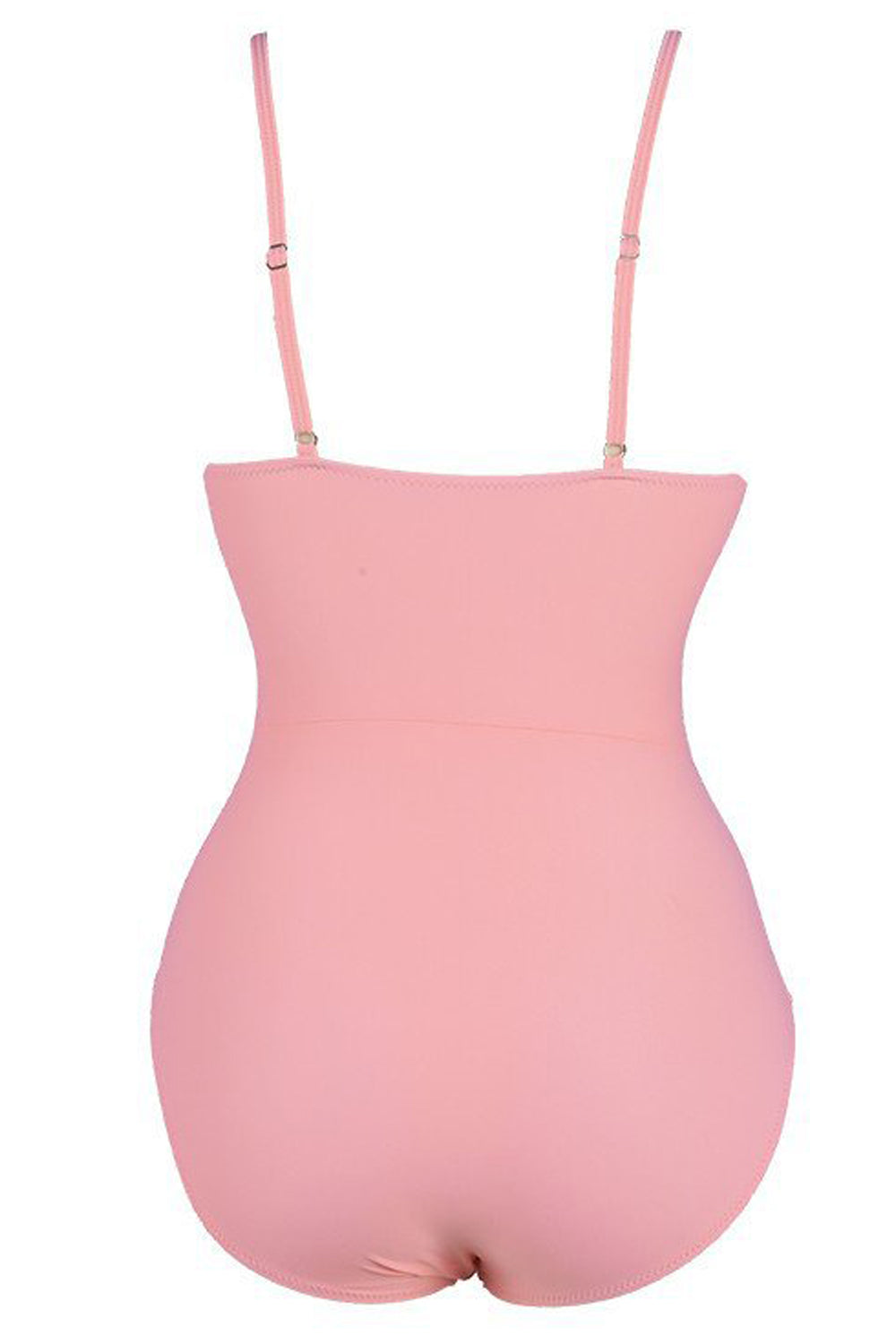 Iyasson Sweet Pink Lace Up One-piece Swimsuit