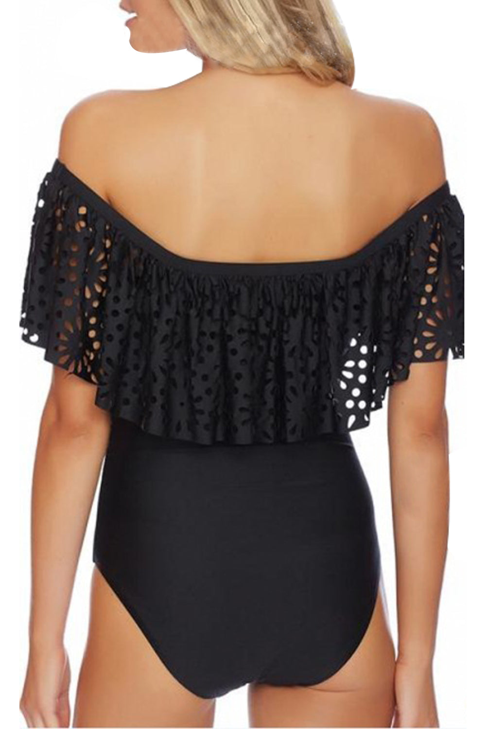 Iyasson Black Lace Magic Falbala Bikini Set