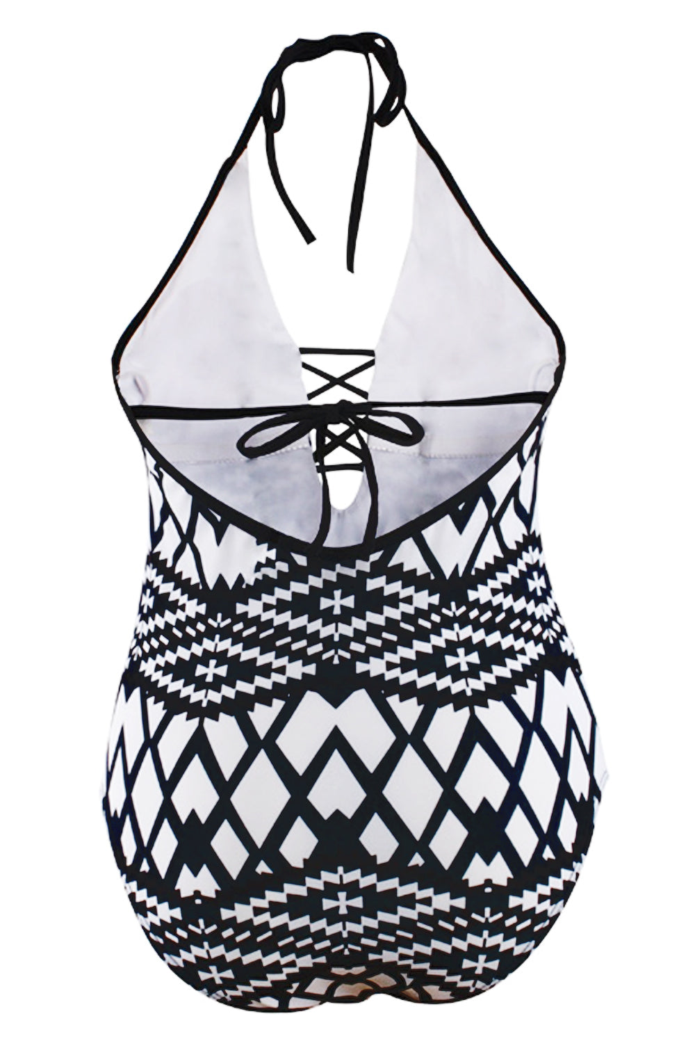 Iyasson Diamond printing With Strappy Detailing One-piece Swimsuit