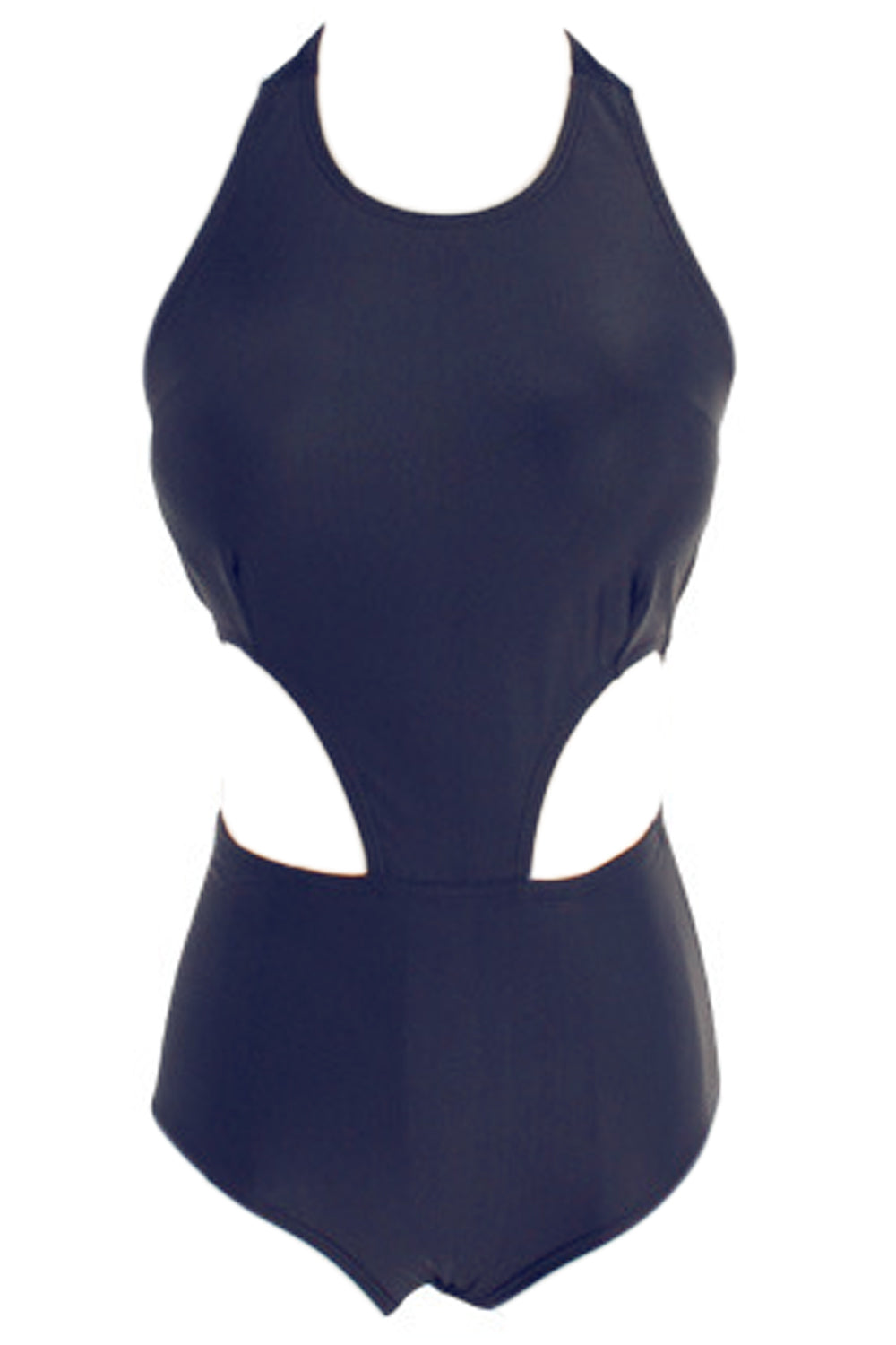 Iyasson Navy Blue High Waisted One-piece Swimsuit