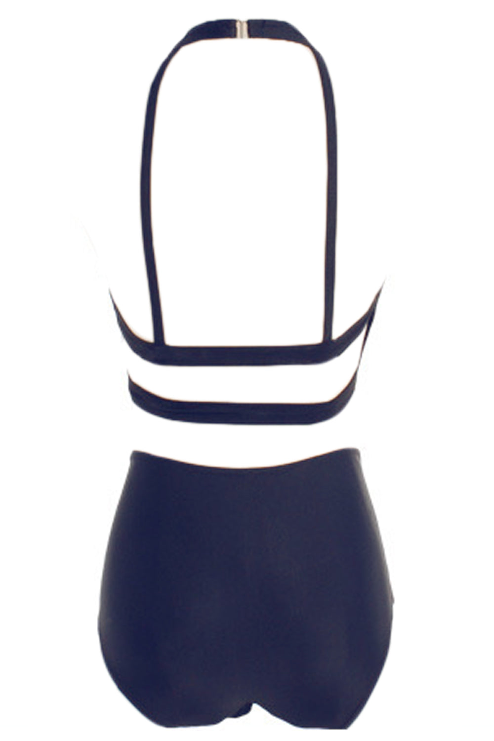 Iyasson Navy Blue High Waisted One-piece Swimsuit