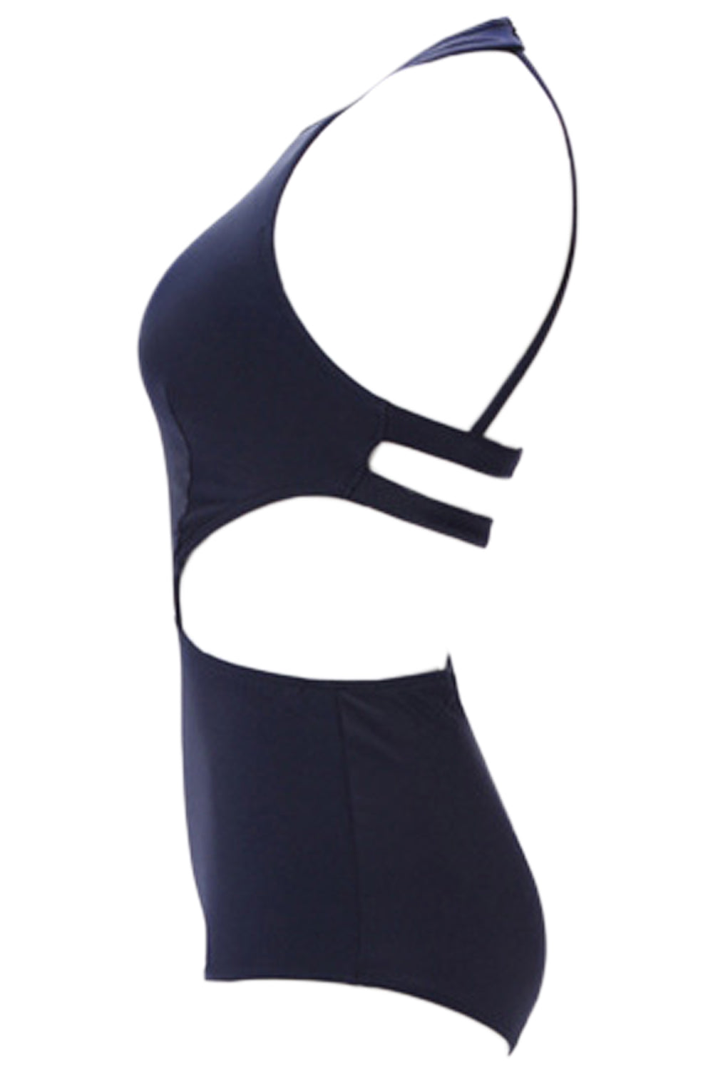 Iyasson Navy Blue High Waisted One-piece Swimsuit