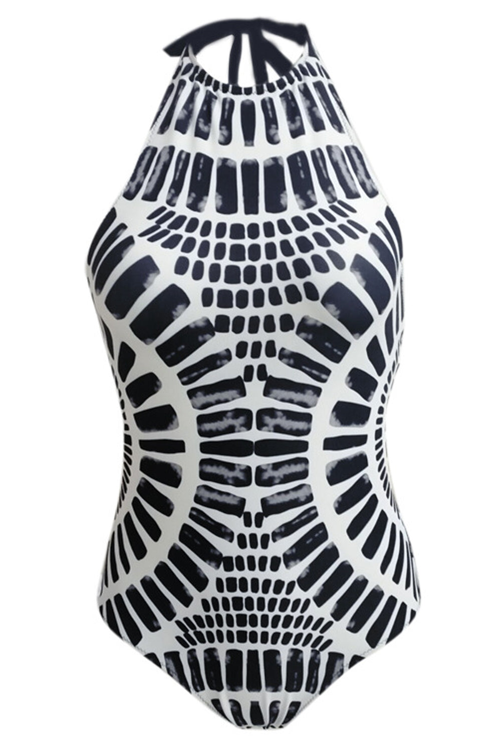 Iyasson Fashional Print Backless One-piece Swimsuit