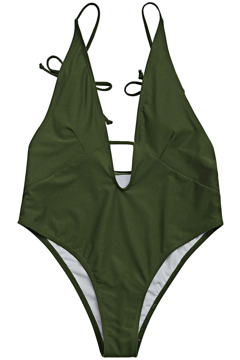 Iyasson Exquisite Green Halter One-piece Swimsuit