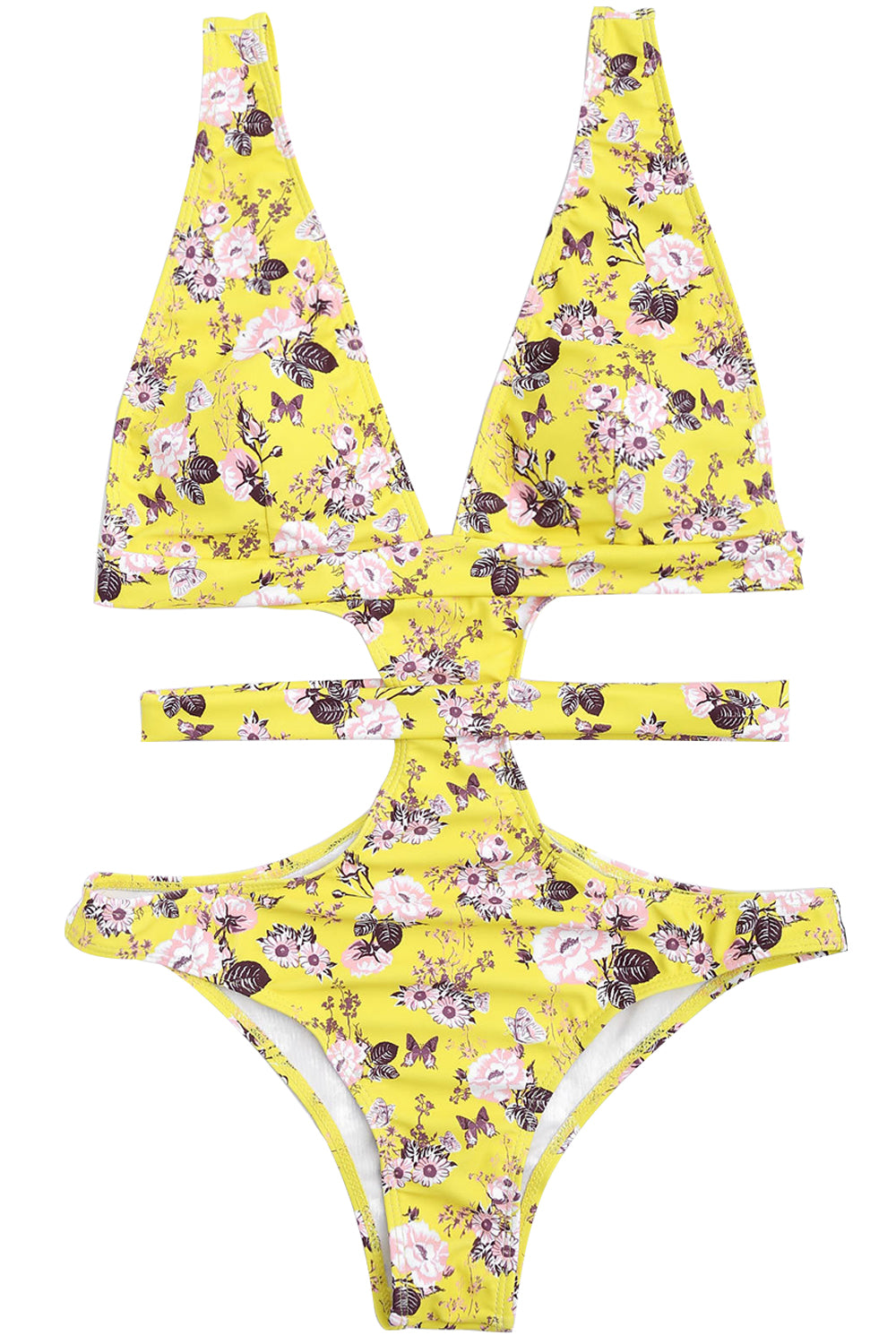 Iyasson Floral Printing One-piece Swimsuit