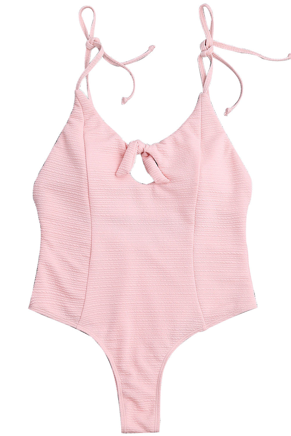 Iyasson Pink Solid Color Halter One-piece Swimsuit