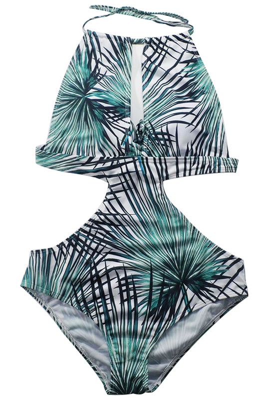 Iyasson Sexy Cutout Halter One-piece Swimsuit