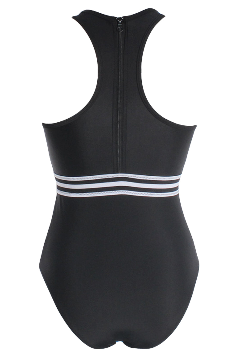 Iyasson Black See Through High-neckline One-piece Swimsuit
