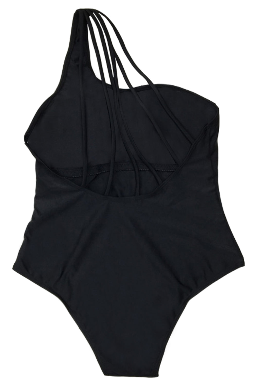 Iyasson Sexy One-shoulder Strappy One-piece Swimsuit