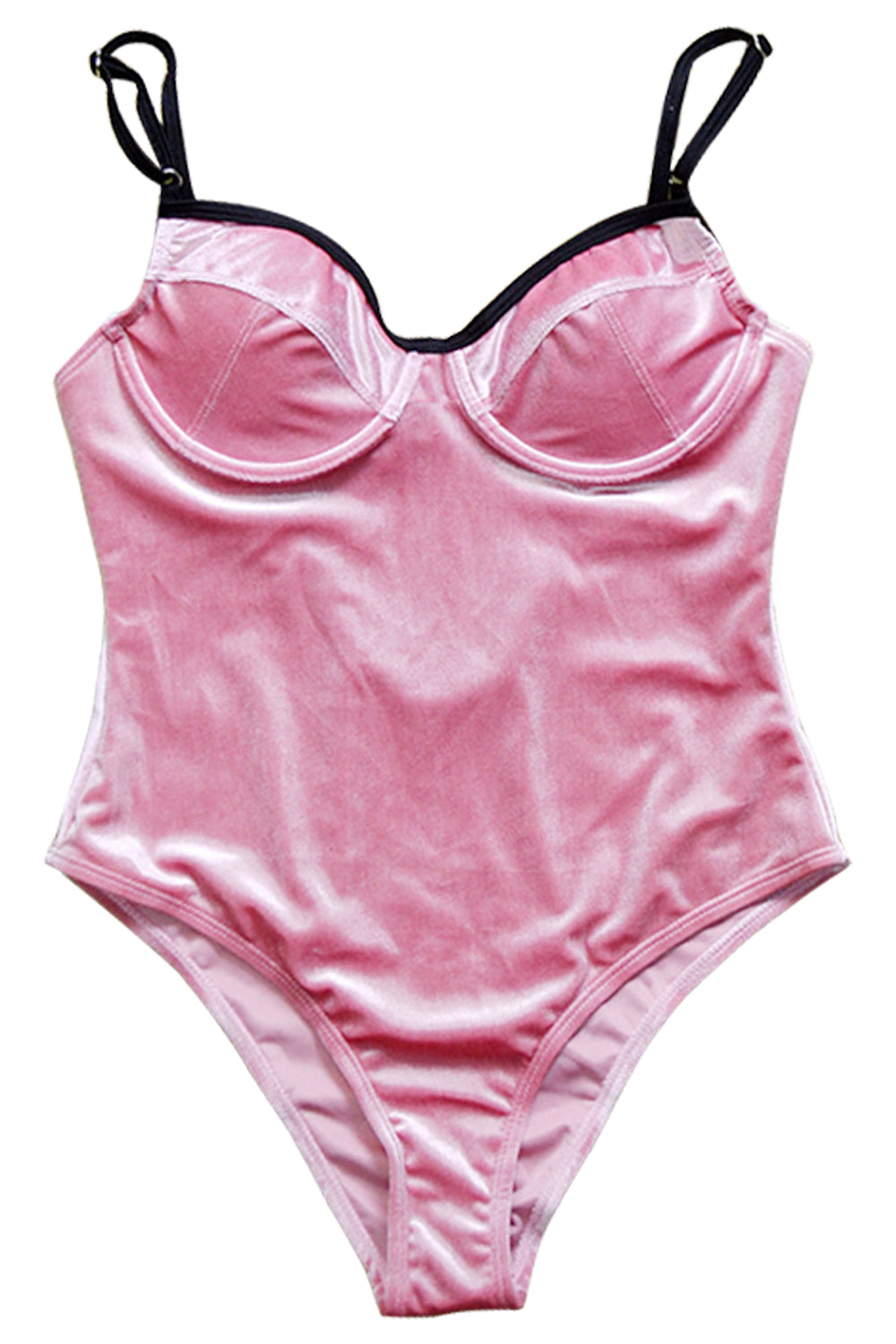 Iyasson Pink Push-up Halter One-piece Swimsuit