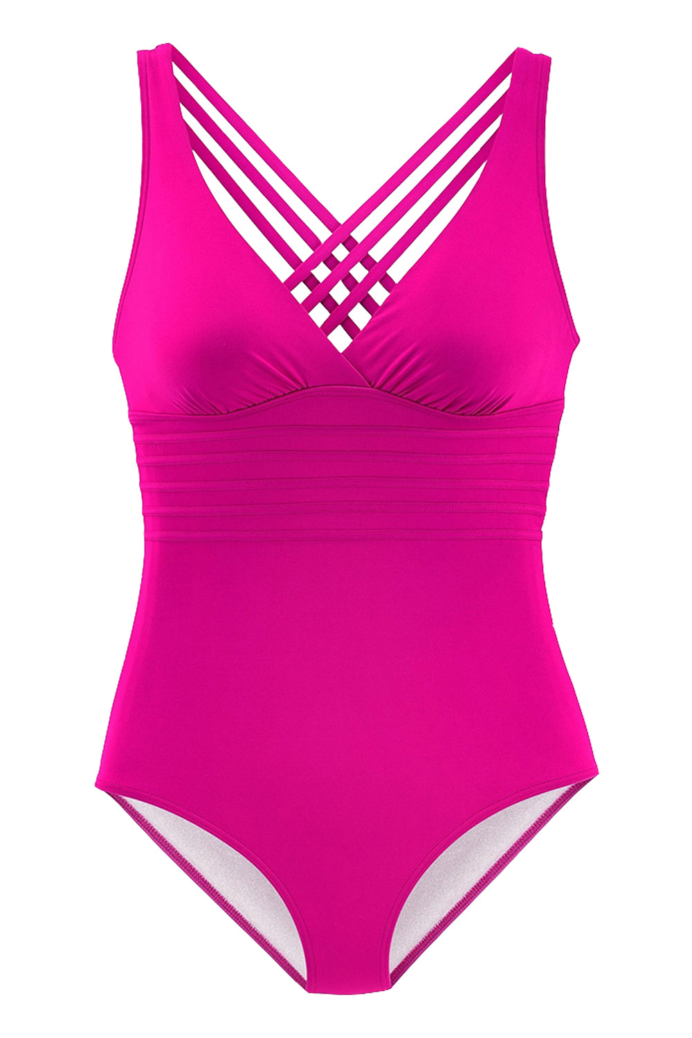 Iyasson Deep V-neckline With Cross Design One-piece Swimsuit