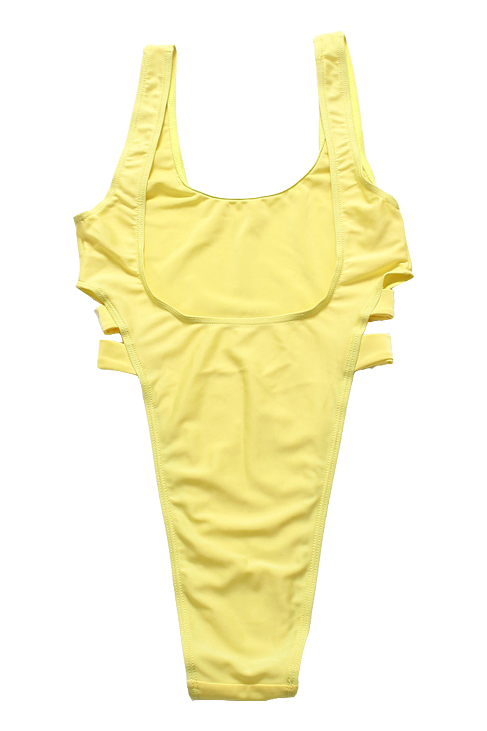 Iyasson Solid Color Backless One-piece Swimsuit