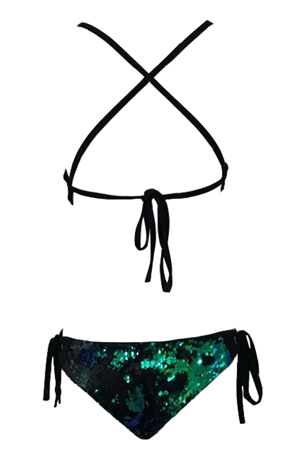 Iyasson Bling-Bling Sequins One-piece Swimsuit
