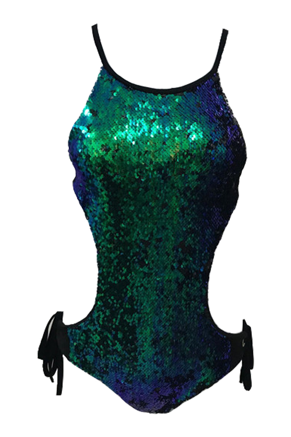 Iyasson Bling-Bling Sequins One-piece Swimsuit