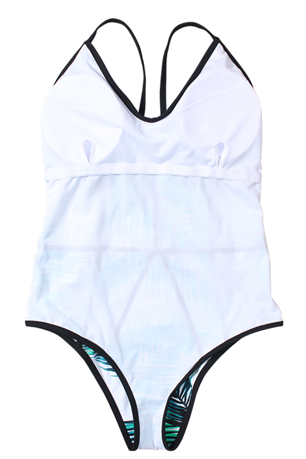 Iyasson Tropical Leaves Print One-piece Swimsuit