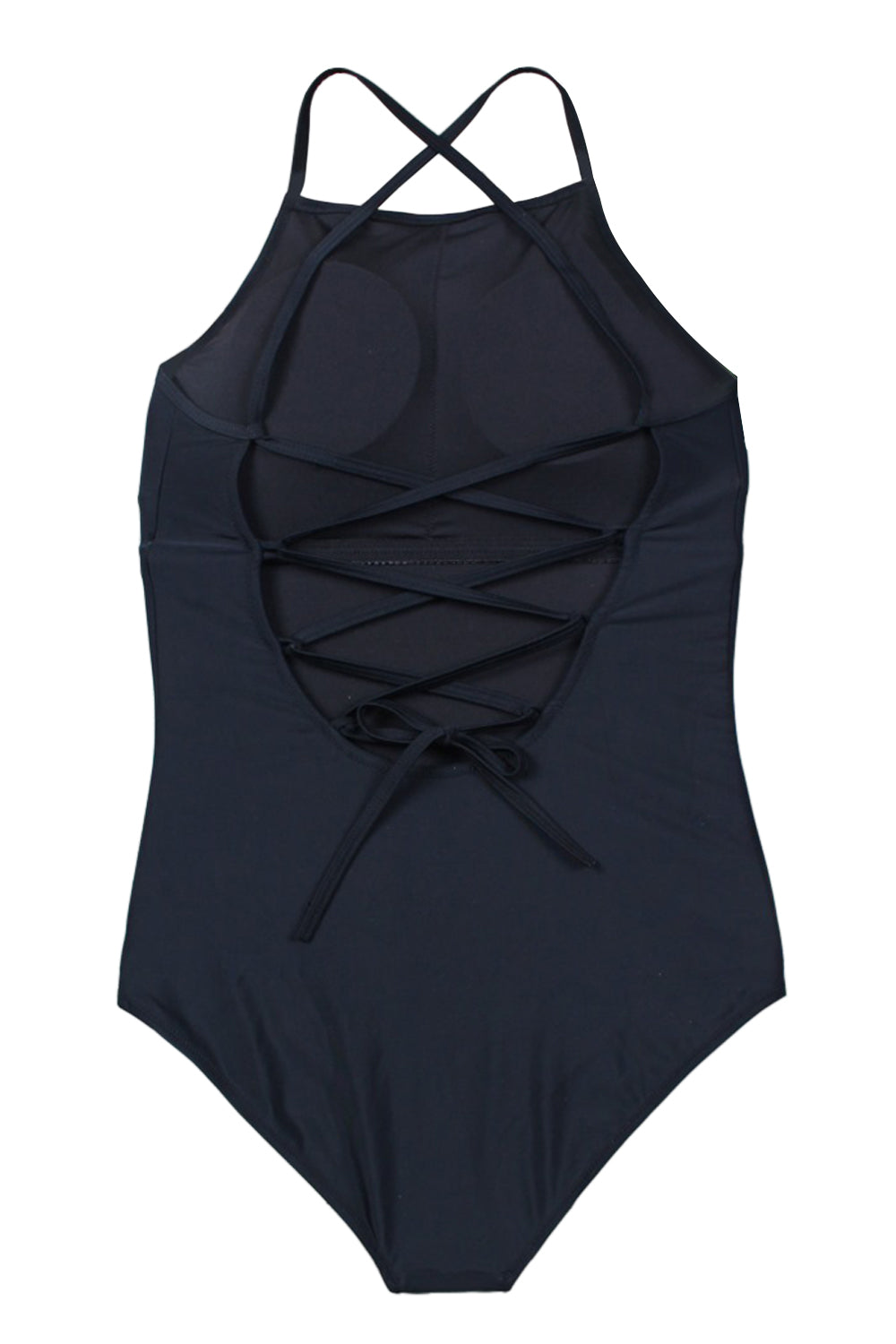 Iyasson Black Halter Tummy Control Swimwear