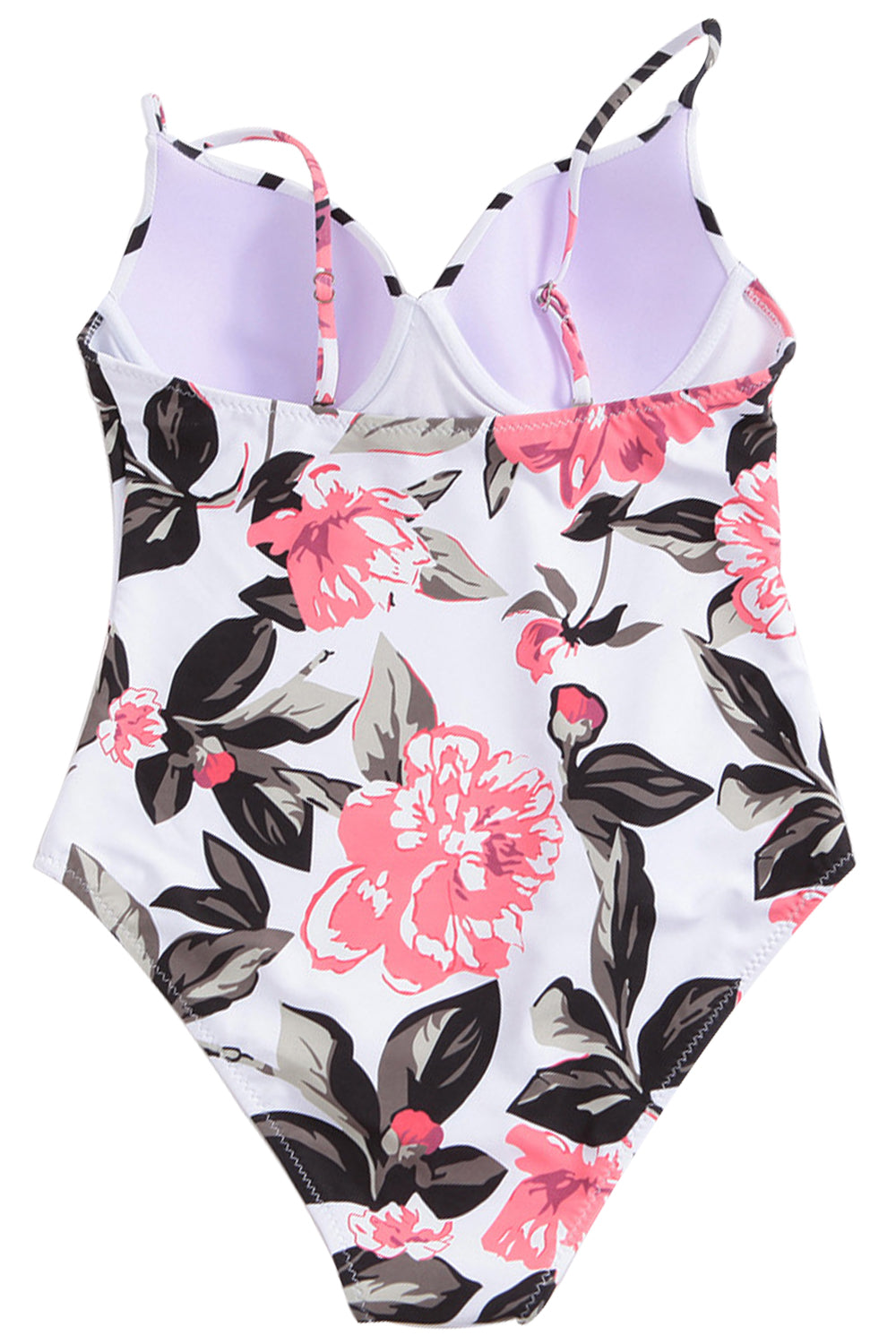 Iyasson Romantic Floral Print One-piece Swimsuit