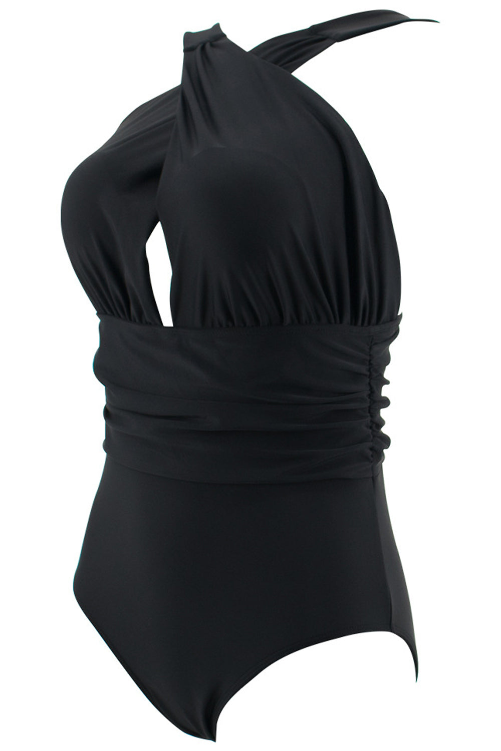 Iyasson Black Cross Design One-piece Swimsuit