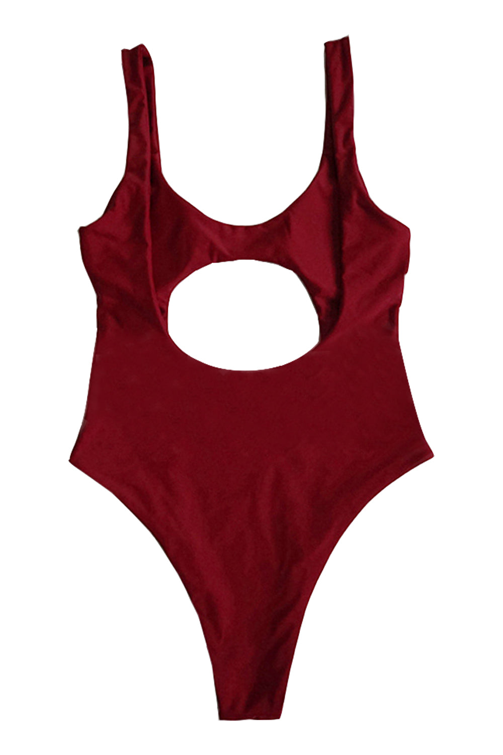 Iyasson Sexy Solid-color Hollow Design One-piece swimsuit