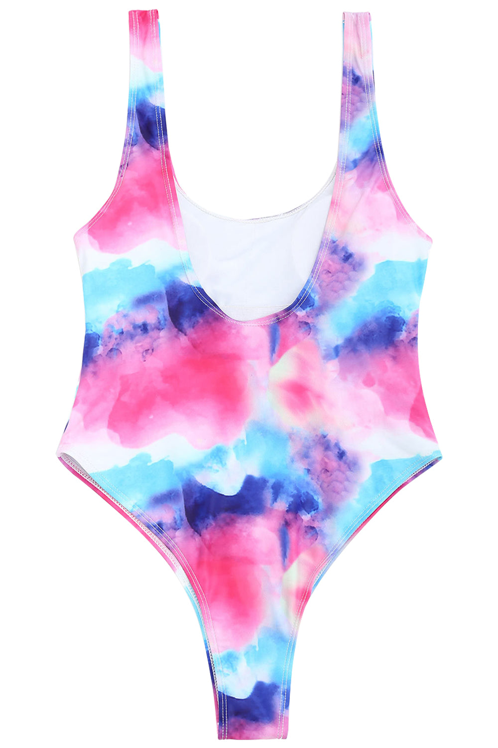 Iyasson Colorful Tie-dyed With Low Back One-piece Swimsuit