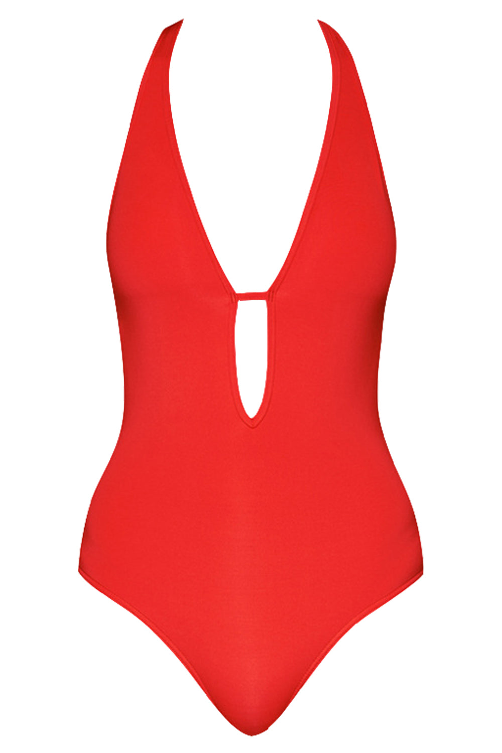 Iyasson Solid color Halter Strappy One-piece swimsuit