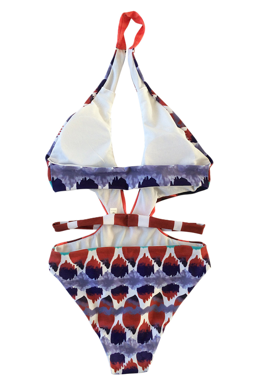 Iyasson Sex Snake Pattern Front Cross One-piece Swimsuit