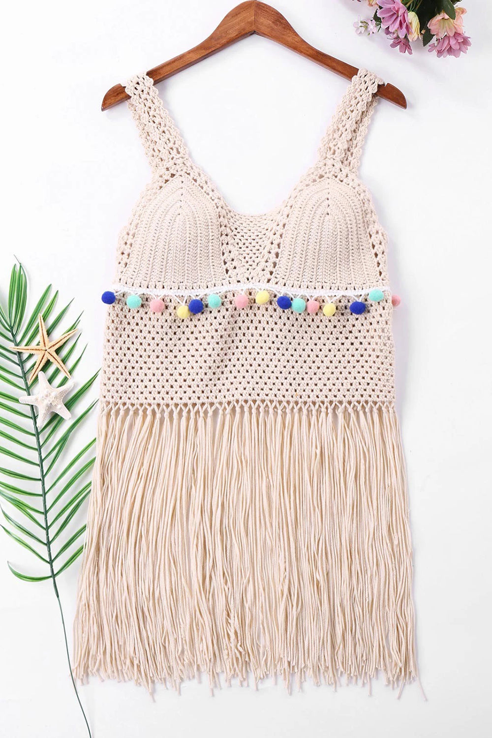 Knit Fringe Cover Up Top