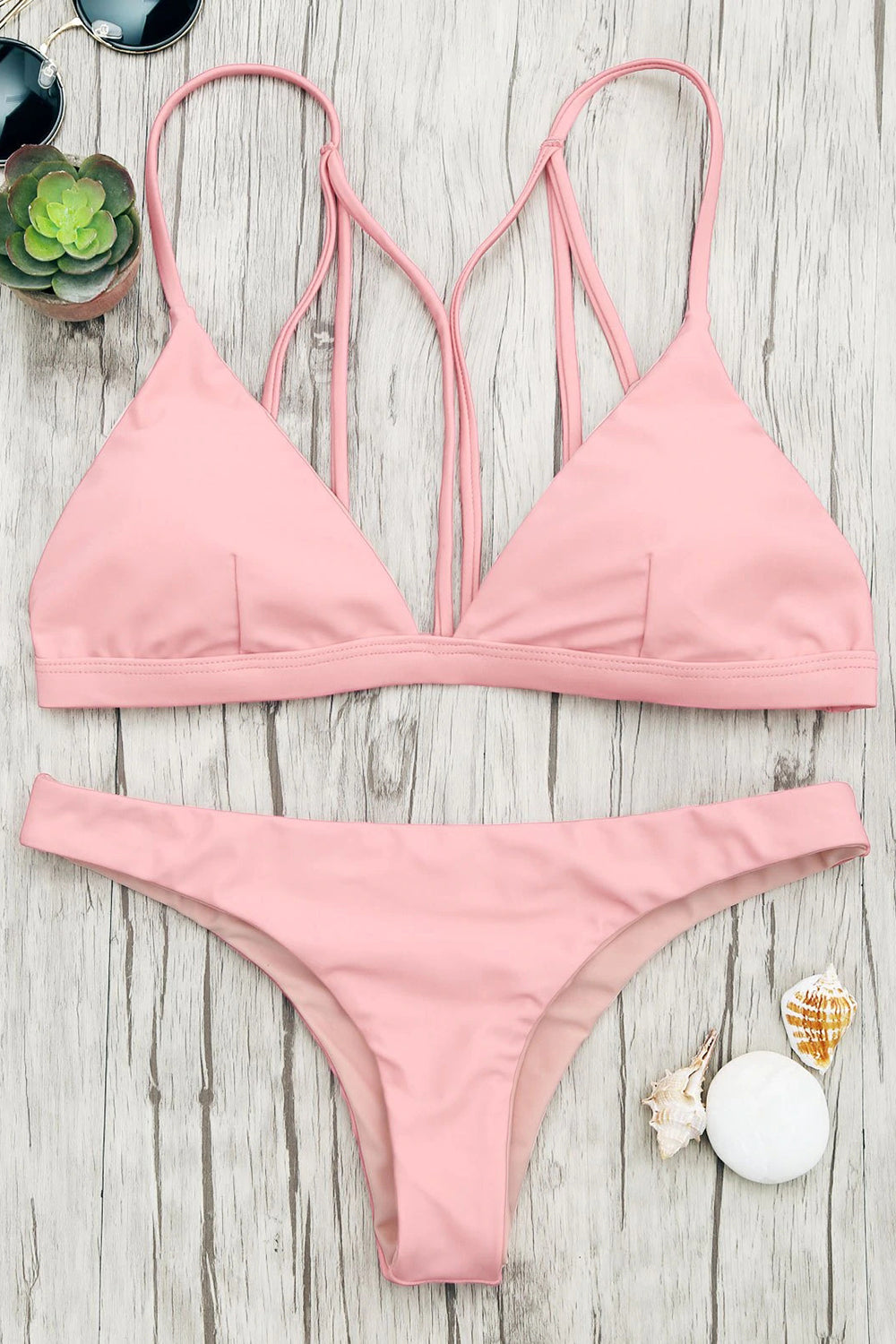 Back Strappy Padded Bathing Suit