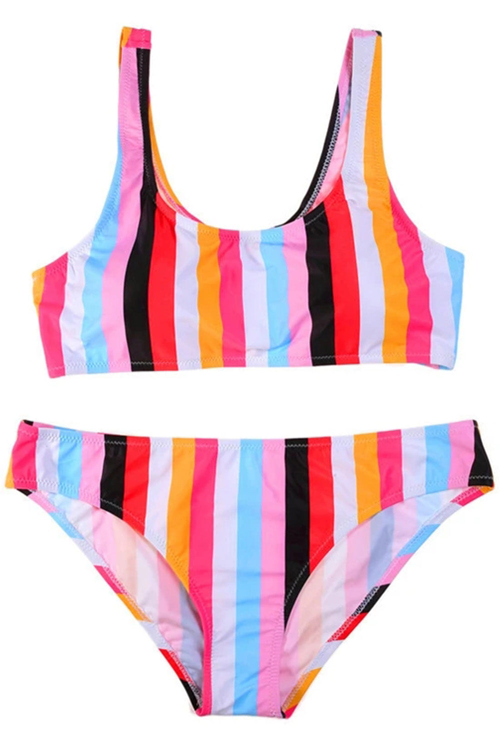 SPORT RAINBOW STRIPE RACER BIKINI SWIMSUIT