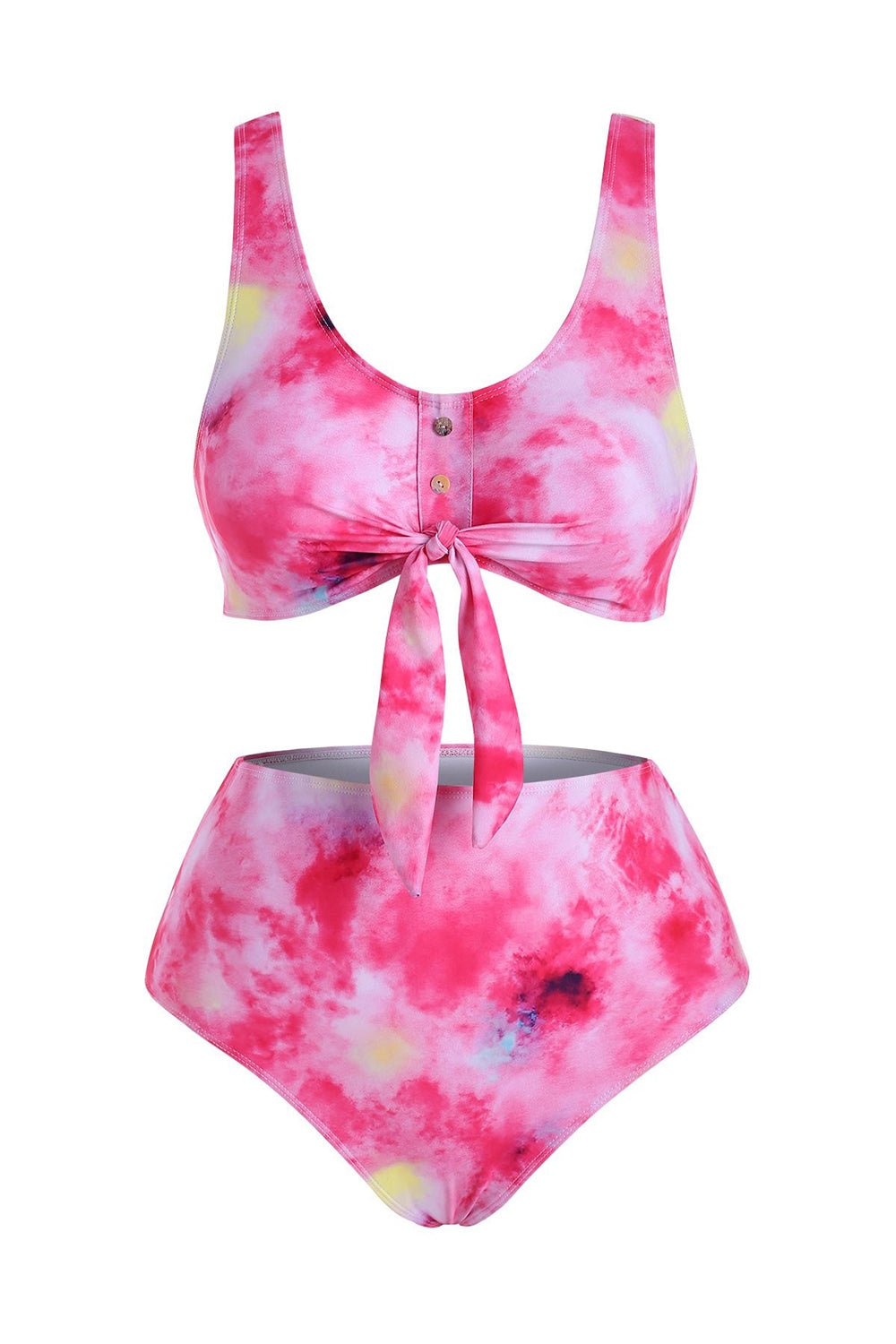 Tie Dye Buttons Bikini Swimwear