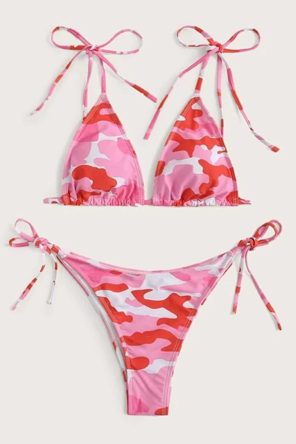 Camo Triangle Tie Side Bikini Swimsuit