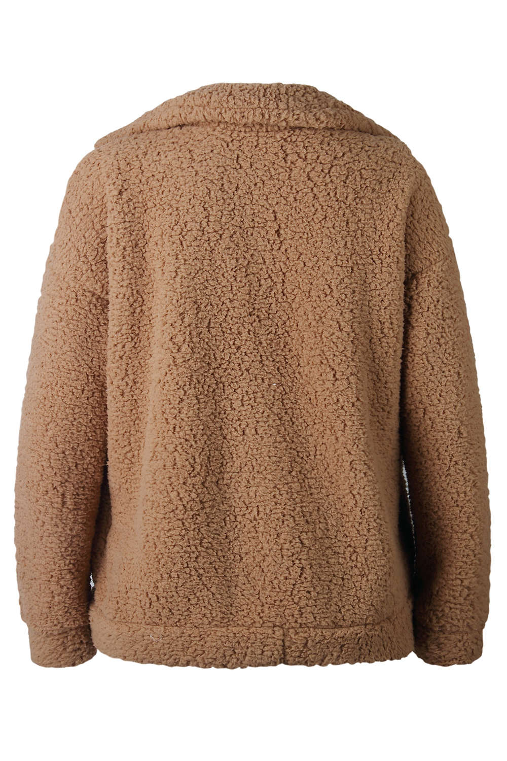 Iyasson Faux Fur Zipper Shaggy Jacket
